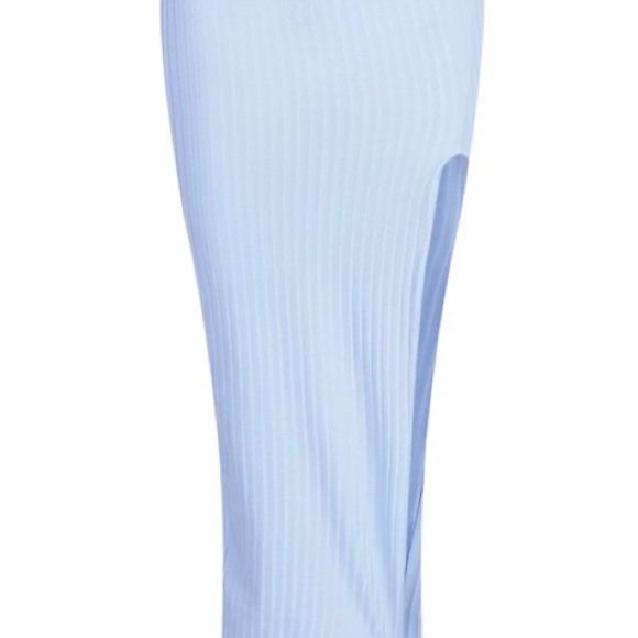 NWT Boohoo jumbo rib split side mini dress in baby blue - Picture 2 of 3